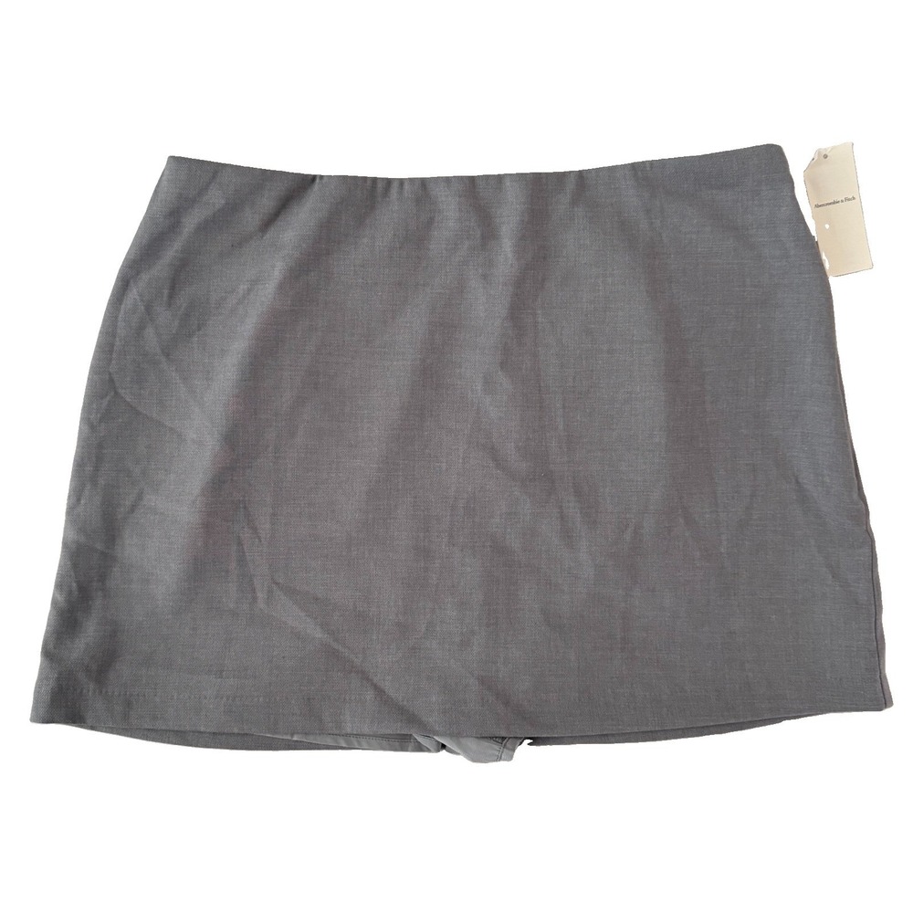 NWT Abercrombie & Fitch A&F Scarlett Mini Skort Womens Large High Rise Gray